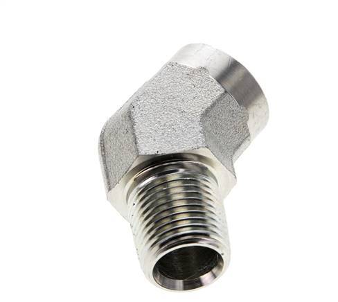 45° abgewinkeltes Anschlussstück 1/2'' NPT Außengewinde x Innengewinde Stahl 210bar (2950.5psi)