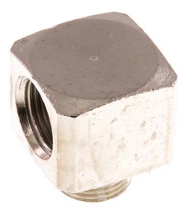 90 Grad abgewinkeltes Fitting G3/8'' Außengewinde x Innengewinde Messing vernickelt 16bar (224.8psi)