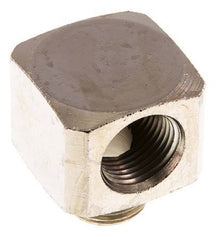 90 Grad abgewinkeltes Fitting G1/2'' Außengewinde x Innengewinde Messing vernickelt 16bar (224.8psi)
