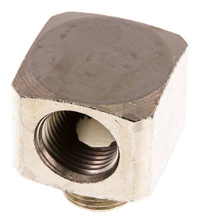 90 Grad abgewinkeltes Fitting G1/2'' Außengewinde x Innengewinde Messing vernickelt 16bar (224.8psi)