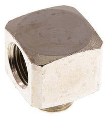 90 Grad abgewinkeltes Fitting G1/2'' Außengewinde x Innengewinde Messing vernickelt 16bar (224.8psi)