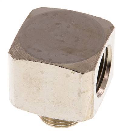 90 Grad abgewinkeltes Fitting G1/2'' Außengewinde x Innengewinde Messing vernickelt 16bar (224.8psi)