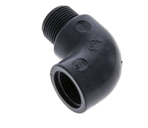 90 Grad abgewinkeltes Fitting G3/4'' Außengewinde x Innengewinde PVDF 10bar (140,5psi) FDA