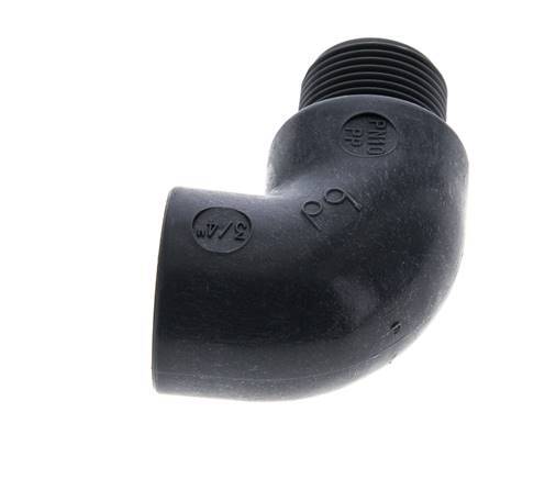 90 Grad abgewinkeltes Fitting G3/4'' Außengewinde x Innengewinde PVDF 10bar (140,5psi) FDA