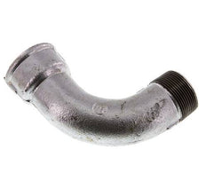 90 Grad abgewinkeltes Fitting 1 1/2'' Außengewinde R x Innengewinde Rp lang Gusseisen 25bar (351.25psi)