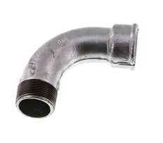 90 Grad abgewinkeltes Fitting 1 1/2'' Außengewinde R x Innengewinde Rp lang Gusseisen 25bar (351.25psi)