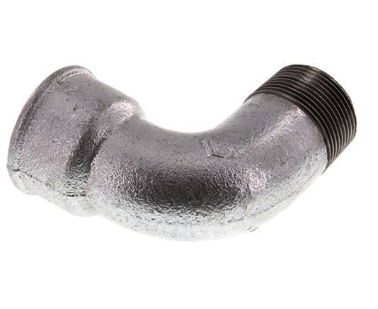 90 Grad abgewinkeltes Fitting 1 1/4'' Außengewinde R x Innengewinde Rp kurz Gusseisen 25bar (351.25psi)