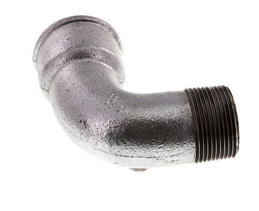 90 Grad abgewinkeltes Fitting 1 1/4'' Außengewinde R x Innengewinde Rp kurz Gusseisen 25bar (351.25psi)