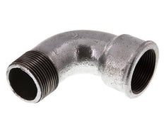 90 Grad abgewinkeltes Fitting 1 1/4'' Außengewinde R x Innengewinde Rp kurz Gusseisen 25bar (351.25psi)