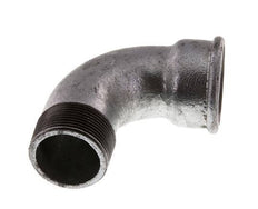 90 Grad abgewinkeltes Fitting 1 1/2'' Außengewinde R x Innengewinde Rp kurz Gusseisen 25bar (351.25psi)