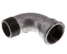 90 Grad abgewinkeltes Fitting 1 1/2'' Außengewinde R x Innengewinde Rp kurz Gusseisen 25bar (351.25psi)