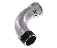 90 Grad abgewinkeltes Fitting 2'' Außengewinde R x Innengewinde Rp lang Gusseisen 25bar (351.25psi)