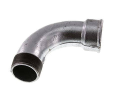 90 Grad abgewinkeltes Fitting 2'' Außengewinde R x Innengewinde Rp lang Gusseisen 25bar (351.25psi)