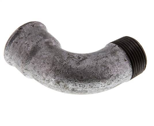 90 Grad abgewinkeltes Fitting 1'' Außengewinde R x Innengewinde Rp kurz Gusseisen 25bar (351.25psi)