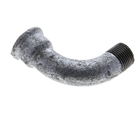 90deg Angled Fitting 3/8'' Male R x Female Rp Long Cast Iron 25bar (351.25psi) [2 Pieces]