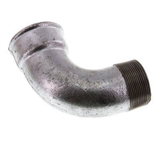 90 Grad abgewinkeltes Fitting 2'' Außengewinde R x Innengewinde Rp kurz Gusseisen 25bar (351.25psi)