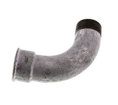 90 Grad abgewinkeltes Fitting 1 1/4'' Außengewinde R x Innengewinde Rp lang Gusseisen 25bar (351.25psi)