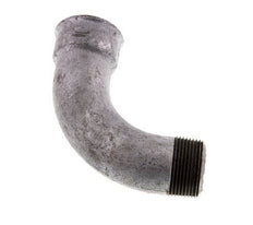90 Grad abgewinkeltes Fitting 1 1/4'' Außengewinde R x Innengewinde Rp lang Gusseisen 25bar (351.25psi)