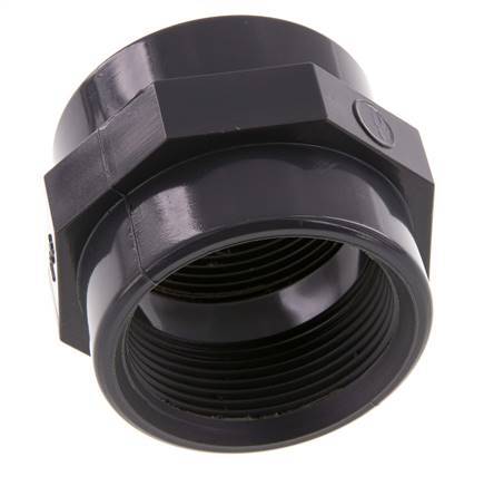 Muffe Rp1 1/2'' Innengewinde PVC-U 16bar (224.8psi) EN 1452-3 [2 Stück]