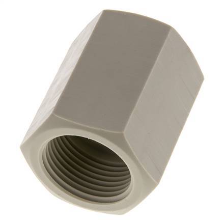 Buchse G1'' Innengewinde Polypropylen (pp) 10bar (140,5psi) FDA 43mm Sechskant