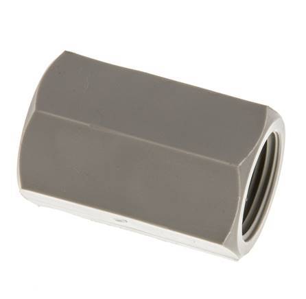 Muffe G3/8'' Innengewinde Polypropylen (pp) 10bar (140,5psi) FDA 22mm Sechskant