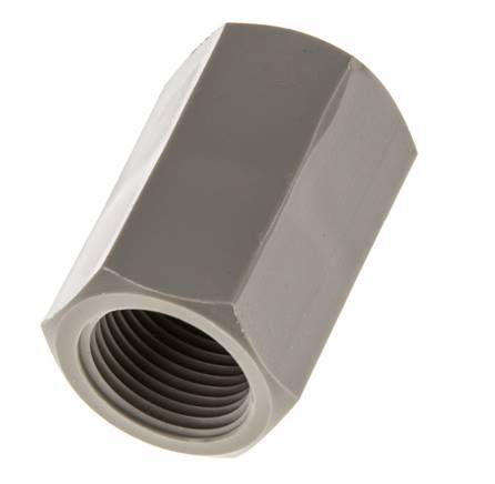 Muffe G3/8'' Innengewinde Polypropylen (pp) 10bar (140,5psi) FDA 22mm Sechskant
