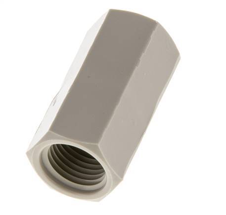 Muffe G1/4'' Innengewinde Polypropylen (pp) 10bar (140,5psi) FDA 17mm Sechskant
