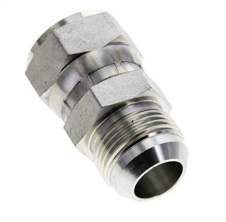 JIC-Nippel UN 1-3/16''-12 Stecker x Buchse Stahl 170bar (2388.5psi)