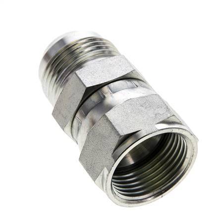 JIC-Nippel UN 1-3/16''-12 Stecker x Buchse Stahl 170bar (2388.5psi)