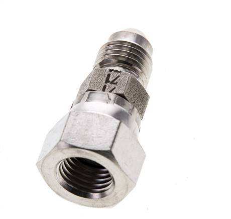 JIC-Nippel UNF 7/16''-20 Stecker x Buchse Edelstahl 310bar (4355.5psi)