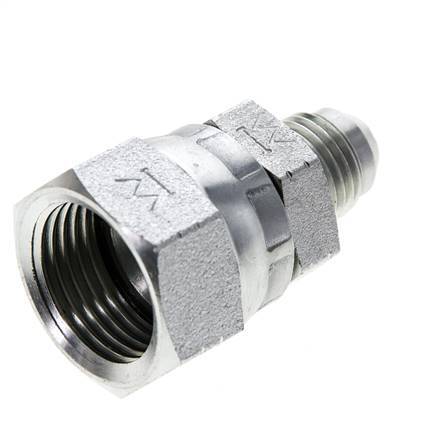 JIC Reducing Nipple UNF 9/16''-18 Male x UNF 7/8''-14 Female Steel 210bar (2950.5psi)
