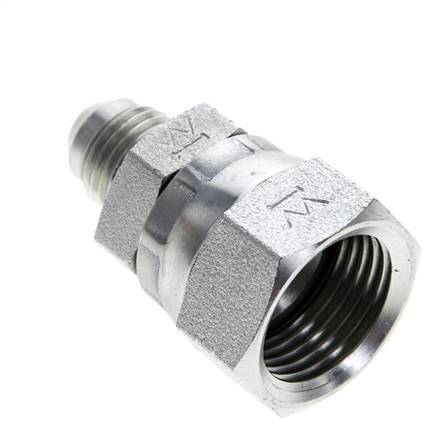 JIC Reduziernippel UNF 9/16''-18 Außengewinde x UNF 7/8''-14 Innengewinde Stahl 210bar (2950.5psi)