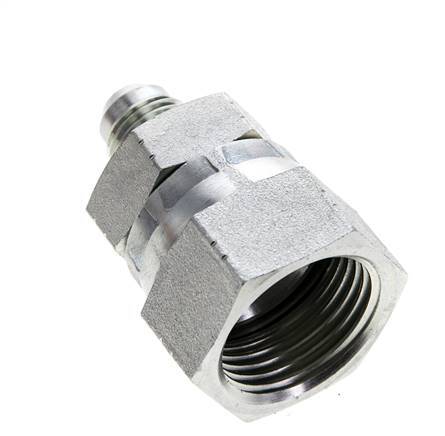 JIC Reduziernippel UNF 9/16''-18 Außengewinde x UN 1-1/16''-12 Innengewinde Stahl 210bar (2950.5psi)