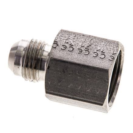 JIC Reduziernippel UNF 9/16''-18 Außengewinde x UNF 3/4''-16 Innengewinde Edelstahl 275bar (3863.75psi)