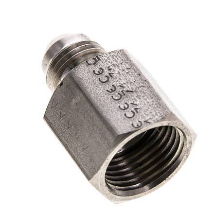 JIC Reduziernippel UNF 9/16''-18 Außengewinde x UNF 3/4''-16 Innengewinde Edelstahl 275bar (3863.75psi)
