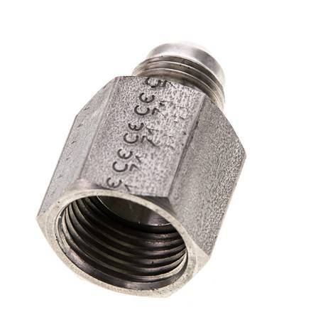 JIC Reduziernippel UNF 9/16''-18 Außengewinde x UNF 3/4''-16 Innengewinde Edelstahl 275bar (3863.75psi)