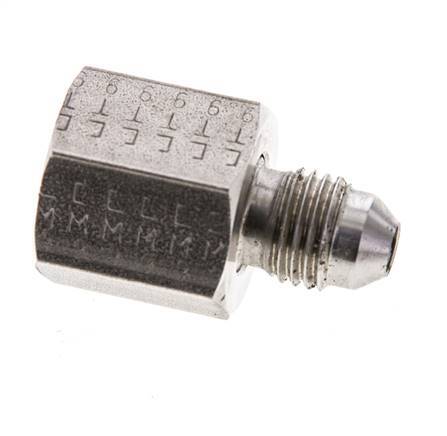 JIC Reduziernippel UNF 7/16''-20 Außengewinde x UNF 9/16''-18 Innengewinde Edelstahl 275bar (3863.75psi)