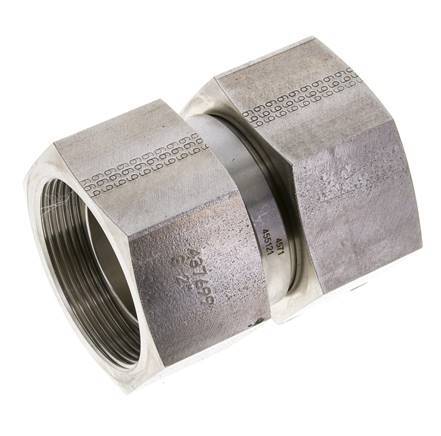 Reducing Straight Connector G2'' Female High Pressure Stainless Steel 60° Cone 75bar (1053.75psi) Hydraulic