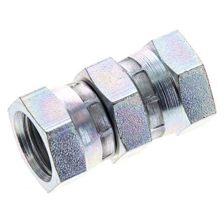Reducing Straight Connector G3/8'' Female High Pressure Steel 60° Cone 425bar (5971.25psi) Hydraulic