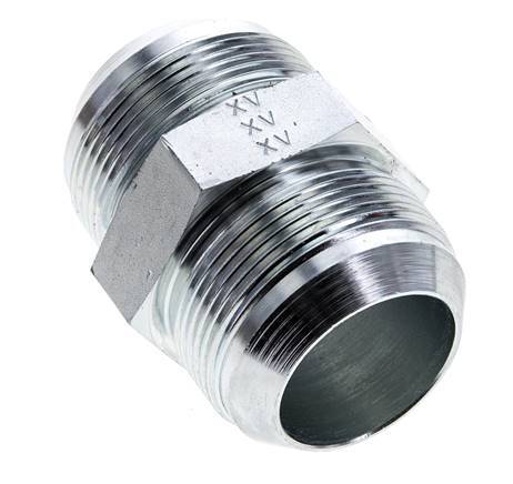 JIC-Doppelnippel UN 1-7/8''-12 Stahl 100bar (1405.0psi)
