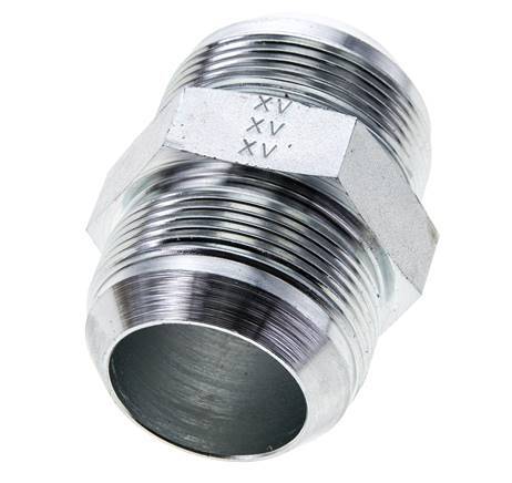 JIC-Doppelnippel UN 1-7/8''-12 Stahl 100bar (1405.0psi)