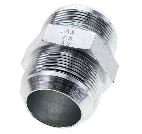 JIC-Doppelnippel UN 1-7/8''-12 Stahl 100bar (1405.0psi)