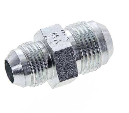 JIC Reducing Double Nipple UNF 3/4''-16 x UNF 7/8''-14 Steel 210bar (2950.5psi) [2 Pieces]