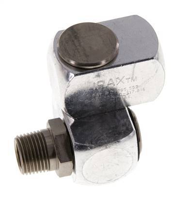 Drehdurchführung R3/8'' Innengewinde x Außengewinde Z-Form Messing vernickelt 15bar (210,75psi)