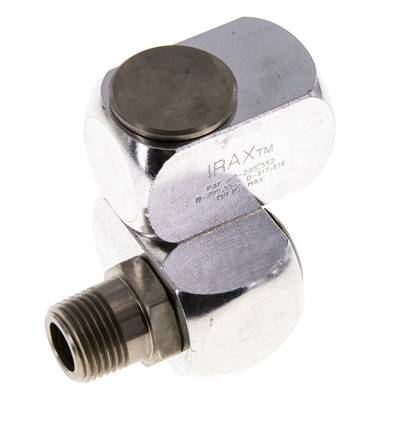 Drehdurchführung R1/2'' Innengewinde x Außengewinde Z-Form Messing vernickelt 15bar (210,75psi)