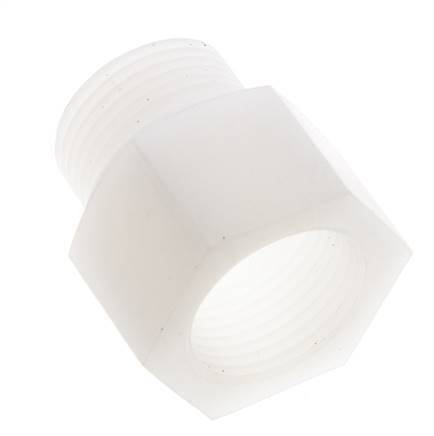 Threaded Extension G1'' Male x Female PVDF 10bar (140.5psi) FDA 43mm Hex