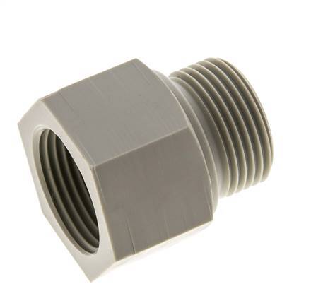 Threaded Extension G1'' Male x Female Polypropylene (pp) 10bar (140.5psi) FDA 43mm Hex