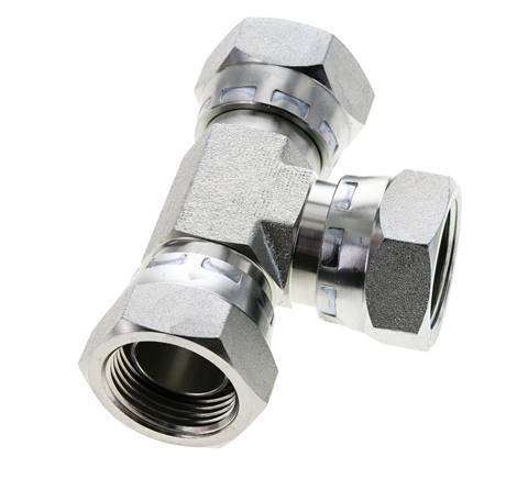 Tee Fitting G1'' Female Steel Hydraulic 150bar (2107.5psi)