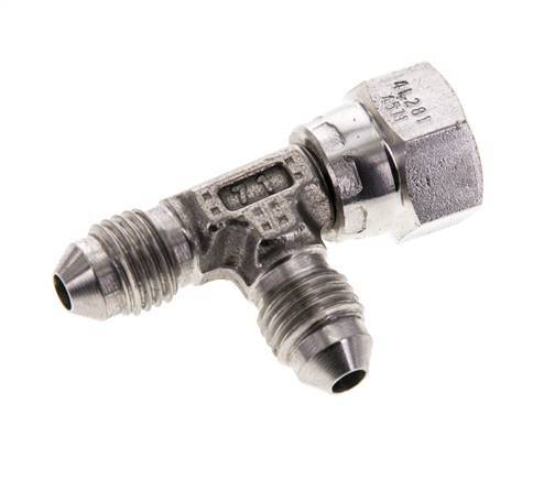 JIC T-Fitting UNF 7/16''-20 Innengewinde x Außengewinde Edelstahl 350bar (4917.5psi)