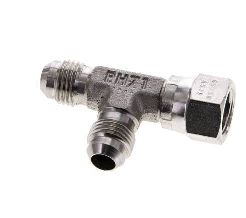 JIC T-Fitting UNF 9/16''-18 Innengewinde x Außengewinde Edelstahl 350bar (4917.5psi)
